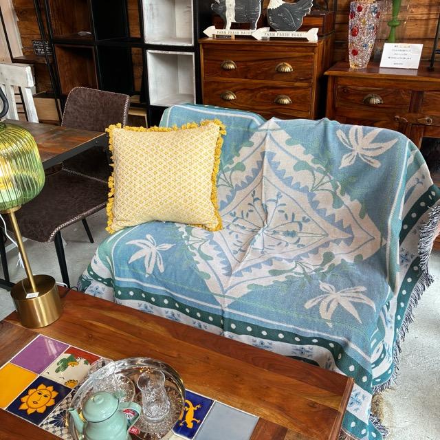 TOPANGA Homefurnishing Bohemian throwket A 130×160cm Blue