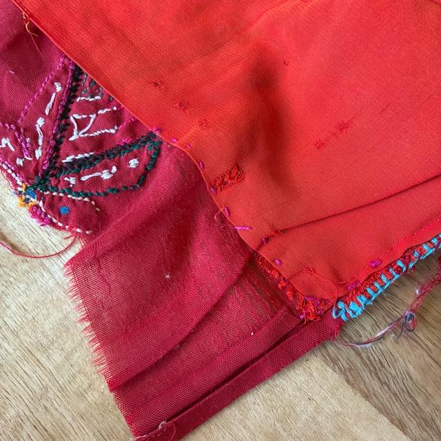 INDIA　Vintage Rabari embroidered fabric　50×170cm　22000-1