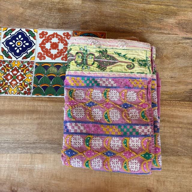 INDIA　Vintage Rabari embroidered fabric　66×180cm　25000-3