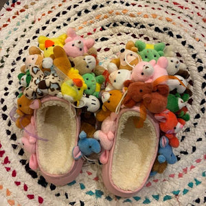 TOPANGA Footwear　クレイジーアニマルルームシューズ　ピンク　スリッパ　サンダル　ぬいぐるみ　動物　かわいい　24cm　24.5cm