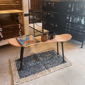 TOPANGA Furniture Skateboard Folding Table Natural Skateboard Deck Table Folding Camping Side Table Wood Stand