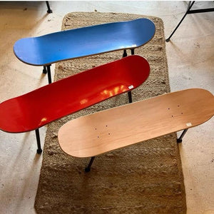 TOPANGA Furniture Skateboard Folding Table Natural Skateboard Deck Table Folding Camping Side Table Wood Stand