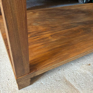 TOPANGA Furniture Old Wood & Leather Patchwork 3-Tier Shelf [In-Store Pickup Only]