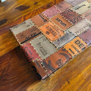 TOPANGA　Furniture　Sheesham Wood＆Leather Patchwork Center Tray Low Table