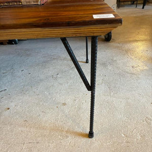TOPANGA　Furniture　Sheesham Wood＆Leather Patchwork Center Tray Low Table