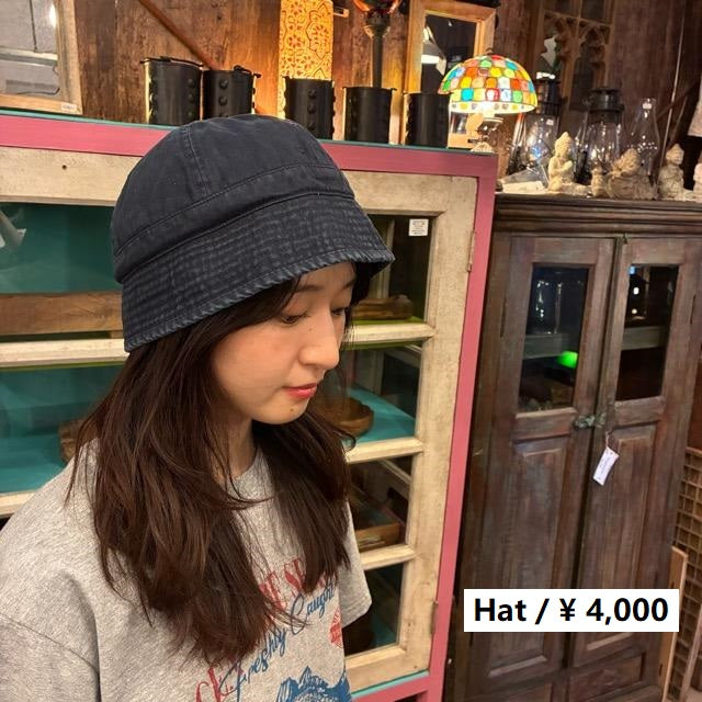 TOPANGA Accessory　ウォッシュドミニマムバケットハット　ネイビー　ファッション　帽子　ハット　キャップ　ストリート　古着　ユーズド　サファリハット