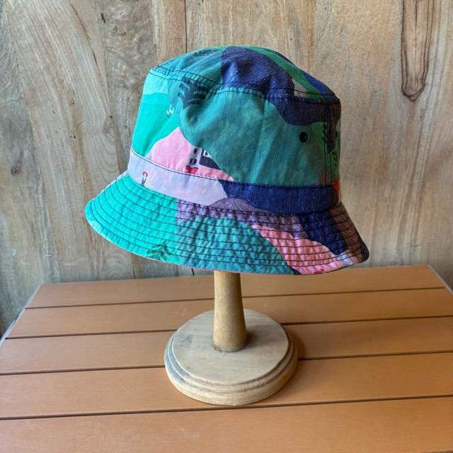 TOPANGA Accessory　ランドスケープパステルバケットハット　グリーン　ファッション　帽子　ハット　キャップ　ストリート　古着　ユーズド　サファリハット