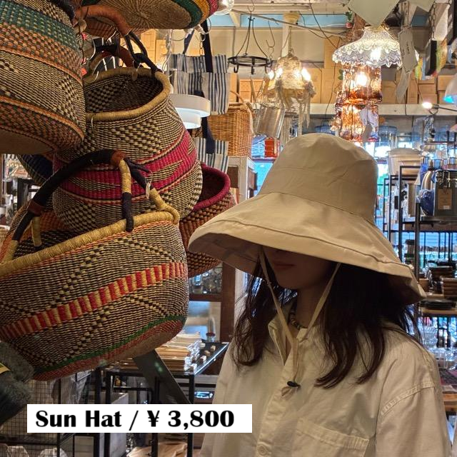 TOPANGA Accessory　スエードタッチサンハット　アイボリー　コットン　日除け　顎紐　アウトドア　ビーチ　ガーデン　リゾート　旅行　つば広　