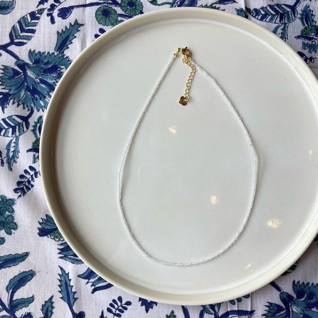 TOPANGA Jewelry　ミニジェムネックレス　ブルームーンストーン　ホワイト　チョーカー　ナチュラルストーン　天然石　パワーストーン　ペンダント　ギフト　