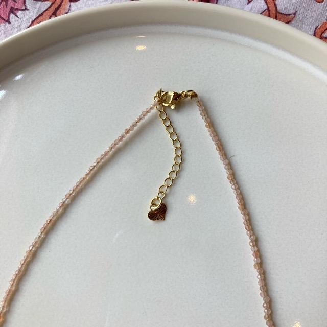 TOPANGA Jewelry　ミニジェムネックレス　サンストーン　オレンジ　太陽の石　チョーカー　ナチュラルストーン　天然石　パワーストーン　ペンダント　ギフト　