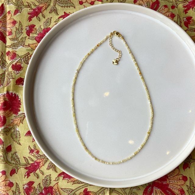 TOPANGA Jewelry　ミニジェムネックレス　イエローオパール　チョーカー　ナチュラルストーン　天然石　パワーストーン　ペンダント　ギフト　