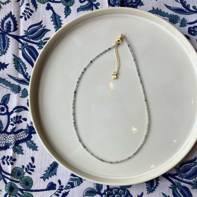 TOPANGA Jewelry　ミニジェムネックレス　ブラックヘアークリスタル　水晶　チョーカー　ナチュラルストーン　天然石　パワーストーン　ペンダント　ギフト　