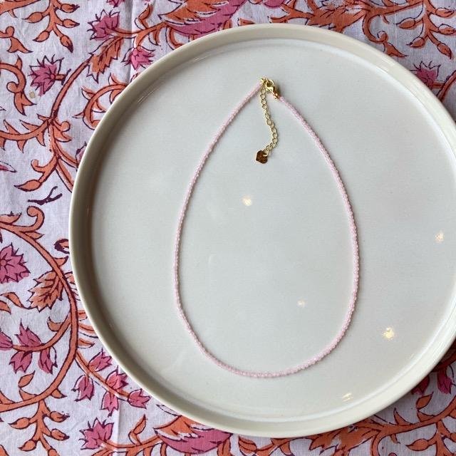 TOPANGA Jewelry　ミニジェムネックレス　ピンククリスタル　チョーカー　ナチュラルストーン　天然石　パワーストーン　ペンダント　ギフト　