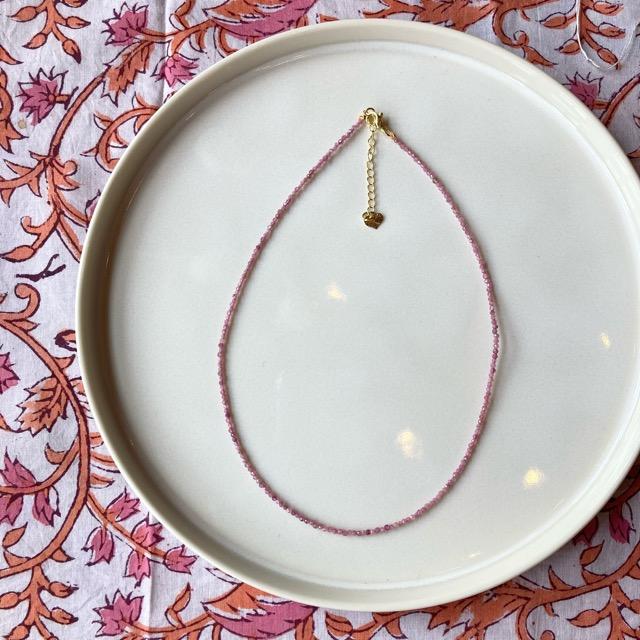 TOPANGA Jewelry　ミニジェムネックレス　ピンクトルマリン　チョーカー　ナチュラルストーン　天然石　パワーストーン　ペンダント　ギフト　