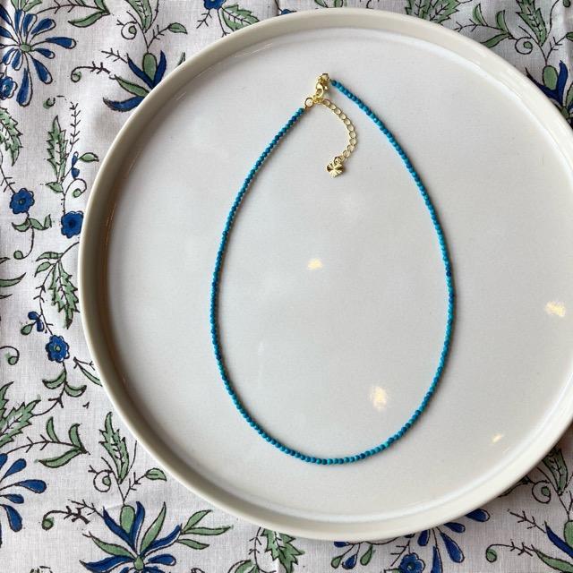 TOPANGA Jewelry　ミニジェムネックレス　ターコイズ　ブルー　トルコ石　チョーカー　ナチュラルストーン　天然石　パワーストーン　ペンダント　ギフト　