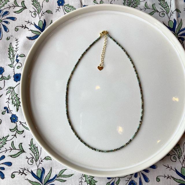 TOPANGA Jewelry　ミニジェムネックレス　アフリカンターコイズ　グリーン  　チョーカー　ナチュラルストーン　天然石　パワーストーン　ペンダント　ギフト　