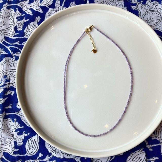 TOPANGA Jewelry　ミニジェムネックレス　アメジスト　パープル　チョーカー　ナチュラルストーン　天然石　パワーストーン　ペンダント　ギフト　
