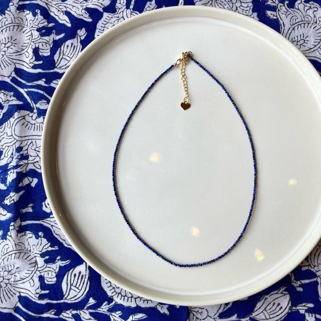 TOPANGA Jewelry　ミニジェムネックレス　ラピスラズリ　ネイビー　チョーカー　ナチュラルストーン　天然石　パワーストーン　ペンダント　ギフト　