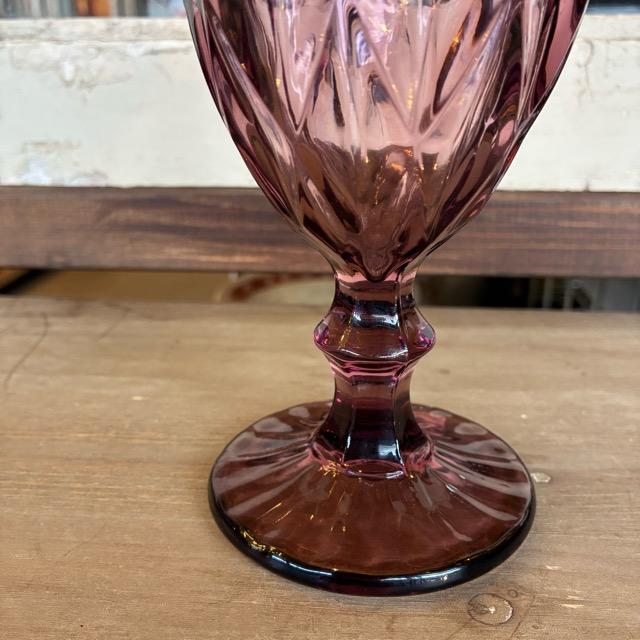 TOPANGA Kitchen　ダイヤカットワイングラス　プラム　250ml　サワーグラス　アルコールグラス　カクテルグラス　ピンク