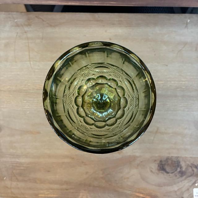 TOPANGA Kitchen　クラシカルカットワイングラス　オリーブ　300ml　サワーグラス　アルコールグラス　カクテルグラス　グリーン