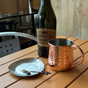 TOPANGA Kitchen　コッパーファットマグ　500ml　アイスコーヒー　銅　ホットワイン　ホットミルク　ビール　ビアグラス　マグカップ　保冷　槌目　ハンマートン
