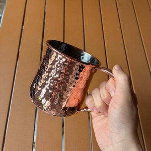 TOPANGA Kitchen　コッパーファットマグ　500ml　アイスコーヒー　銅　ホットワイン　ホットミルク　ビール　ビアグラス　マグカップ　保冷　槌目　ハンマートン