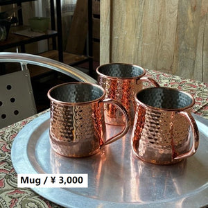 TOPANGA Kitchen　コッパーファットマグ　500ml　アイスコーヒー　銅　ホットワイン　ホットミルク　ビール　ビアグラス　マグカップ　保冷　槌目　ハンマートン