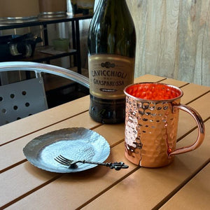 TOPANGA Kitchen　コッパーストレートマグ　400ml　アイスコーヒー　銅　ホットワイン　ホットミルク　ビール　ビアグラス　保冷　槌目　ハンマートン