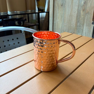TOPANGA Kitchen　コッパーストレートマグ　400ml　アイスコーヒー　銅　ホットワイン　ホットミルク　ビール　ビアグラス　保冷　槌目　ハンマートン