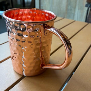 TOPANGA Kitchen　コッパーストレートマグ　400ml　アイスコーヒー　銅　ホットワイン　ホットミルク　ビール　ビアグラス　保冷　槌目　ハンマートン
