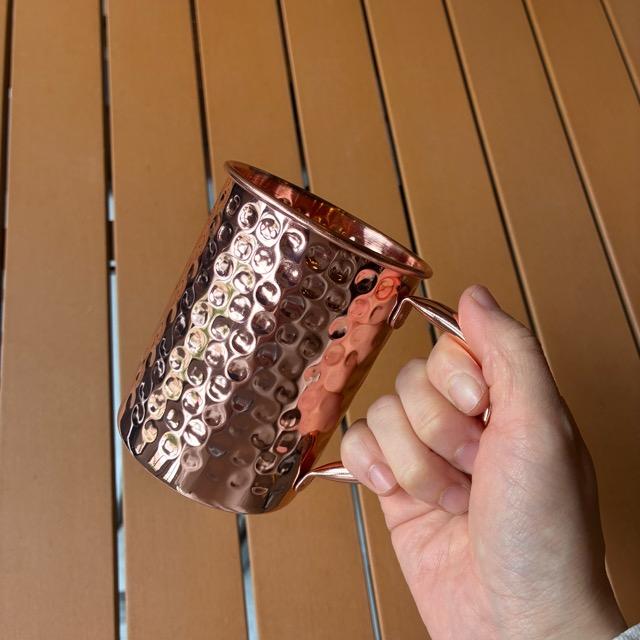 TOPANGA Kitchen　コッパーストレートマグ　400ml　アイスコーヒー　銅　ホットワイン　ホットミルク　ビール　ビアグラス　保冷　槌目　ハンマートン