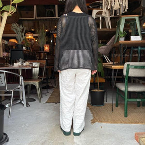 TOPANGA Lady's　グリッドルーズニットプルオーバー　ブラック　セーター　タンクトップ　サマーニット　シースルーニット　重ね着　トップス　メッシュニット