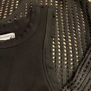 TOPANGA Lady's　グリッドルーズニットプルオーバー　ホワイト　セーター　タンクトップ　サマーニット　シースルーニット　重ね着　トップス　メッシュニット TOPANGA Lady's グリッドルーズニットプルオーバー ホワイト