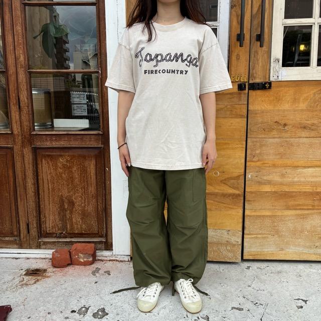 TOPANGA Lady's　TOPANGA FIRECOUNTRY Pigment dyed T-shirt IVORY magic is something you make S M L XL