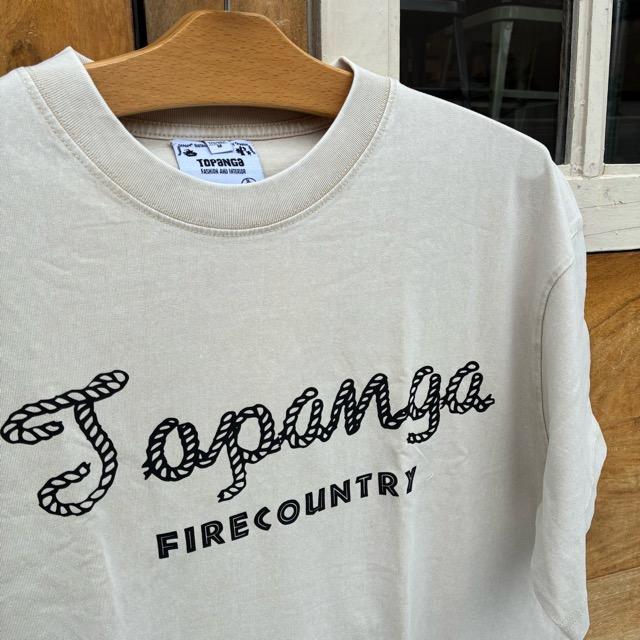 TOPANGA Lady's　TOPANGA FIRECOUNTRY Pigment dyed T-shirt IVORY magic is something you make S M L XL