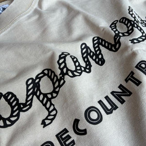 TOPANGA Lady's　TOPANGA FIRECOUNTRY Pigment dyed T-shirt IVORY magic is something you make S M L XL