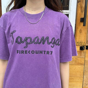 TOPANGA Lady's TOPANGA FIRECOUNTRY Pigment dyed T-shirt PURPLE TIKI SML XL