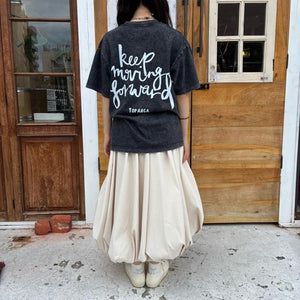 TOPANGA Lady's　TOPANGA FIRECOUNTRY Pigment dyed T-shirt BLACK keep moving forward S M L XL