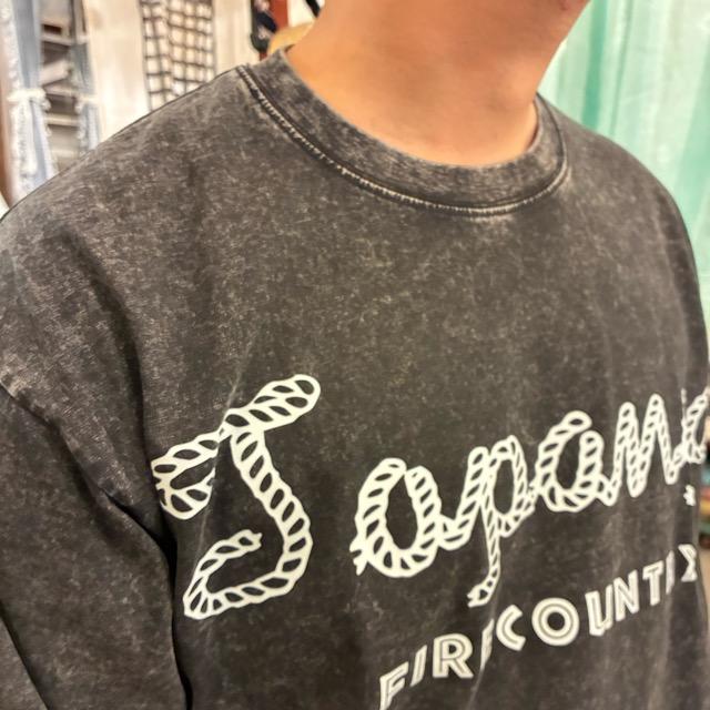 TOPANGA Lady's　TOPANGA FIRECOUNTRY Pigment dyed long sleeve T-shirt BLACK Abracadabra S M L XL