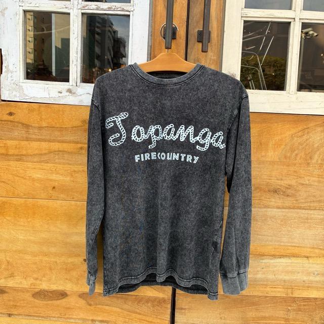 TOPANGA Lady's　TOPANGA FIRECOUNTRY Pigment dyed long sleeve T-shirt BLACK Abracadabra S M L XL