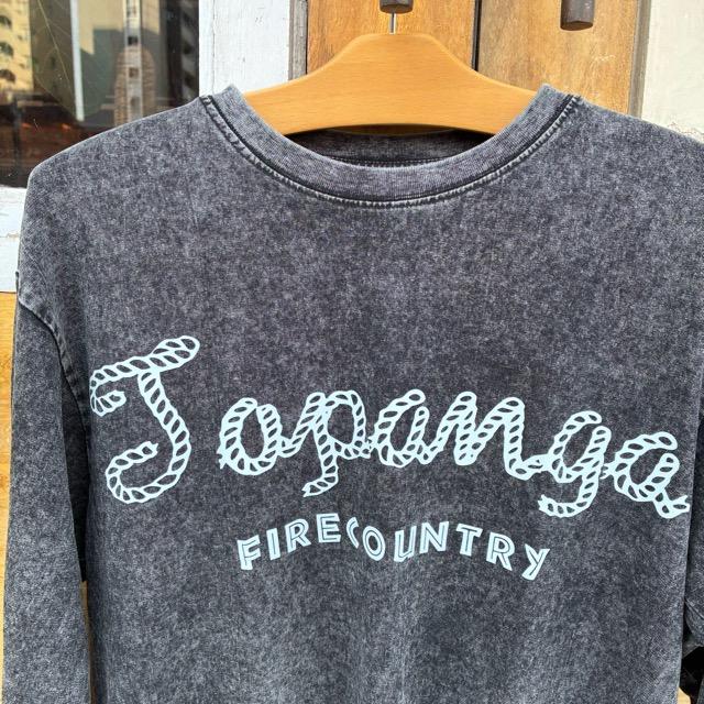 TOPANGA Lady's　TOPANGA FIRECOUNTRY Pigment dyed long sleeve T-shirt BLACK Abracadabra S M L XL