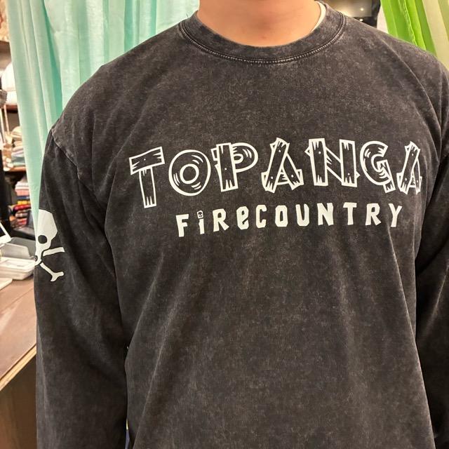 TOPANGA Lady's TOPANGA FIRECOUNTRY Pigment dyed long sleeve T-shirt BLACK Kyusyu Island SML XL