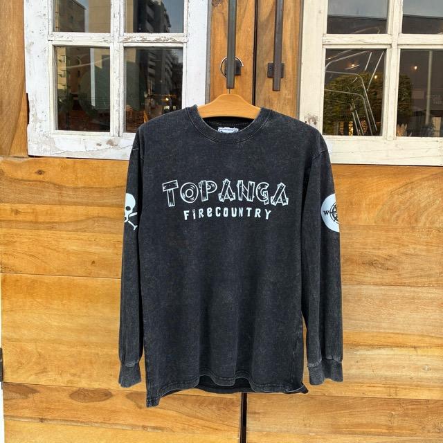 TOPANGA Lady's TOPANGA FIRECOUNTRY Pigment dyed long sleeve T-shirt BLACK Kyusyu Island SML XL