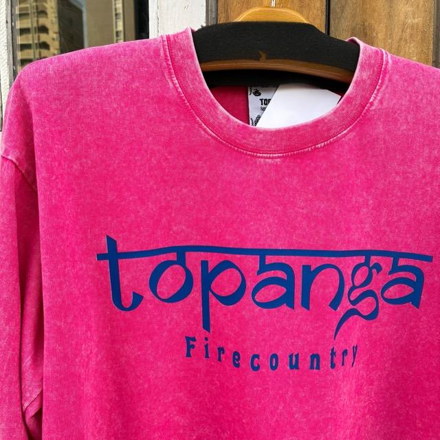 TOPANGA Lady's　TOPANGA FIRECOUNTRY Pigment dyed long sleeve T-shirt PINK Mermaid S M L XL