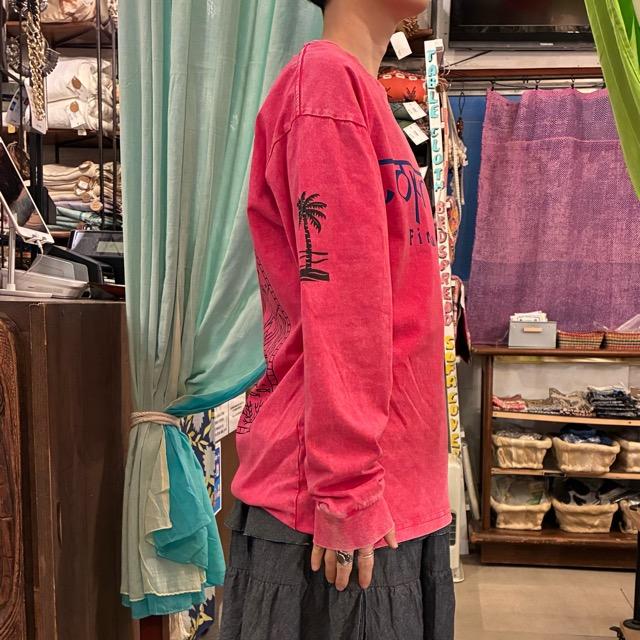 TOPANGA Lady's　TOPANGA FIRECOUNTRY Pigment dyed long sleeve T-shirt PINK Mermaid S M L XL