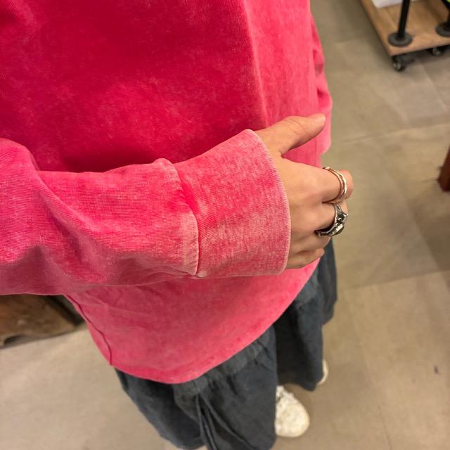 TOPANGA Lady's　TOPANGA FIRECOUNTRY Pigment dyed long sleeve T-shirt PINK Mermaid S M L XL