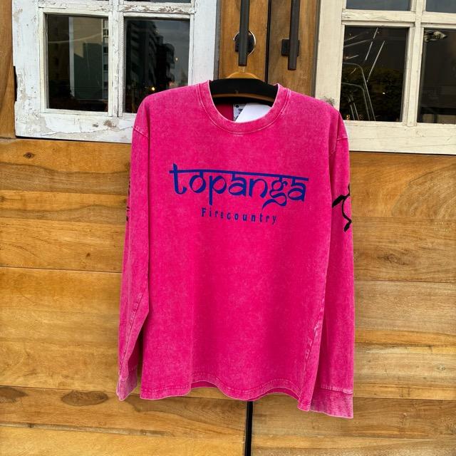 TOPANGA Lady's　TOPANGA FIRECOUNTRY Pigment dyed long sleeve T-shirt PINK Mermaid S M L XL