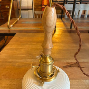 TOPANGA Lighting　ミルクセラミックベルランプ　スクエア　吊照明　照明器具　カウンター　カフェ　和室　レトロ　ホワイト　ウッド　ペンダントランプ