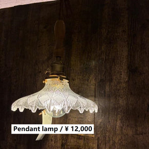 TOPANGA Lighting　レースカットガラスベルランプ　吊照明　照明器具　カウンター　カフェ　和室　レトロ　ホワイト　ウッド　ペンダントランプ