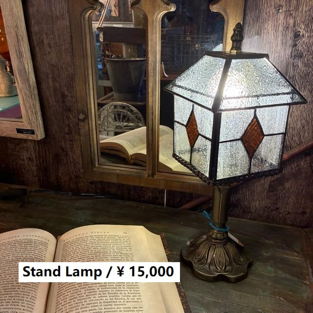TOPANGA　Lighting　ステンドグラステーブルランプ　ハウス　レトロ　オレンジ　ホーム　おうち　家　ガラスランプ　スタンドランプ　ナイトランプ　玄関　寝室